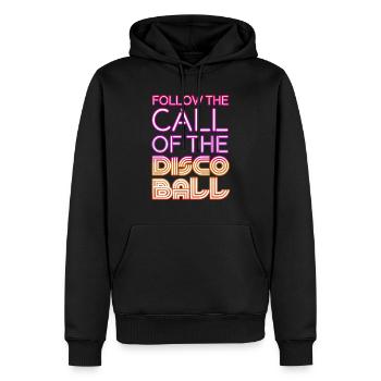 Follow the call of the discoball Disco Fever Dance - Men’s Premium Organic Hoodie - black - Front - Nico (187cm)
