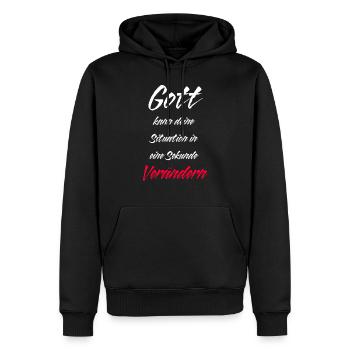 Gott veränder deine Situation / Jesus / Christlich - Männer Premium Bio Hoodie - Schwarz - Vorne - Nico (187cm)