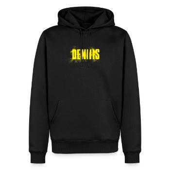 Dennis - Sweat à capuche Premium bio Homme - noir - Devant - Nico (187cm)