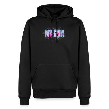 Magda - Sweat à capuche Premium bio Homme - noir - Devant - Nico (187cm)