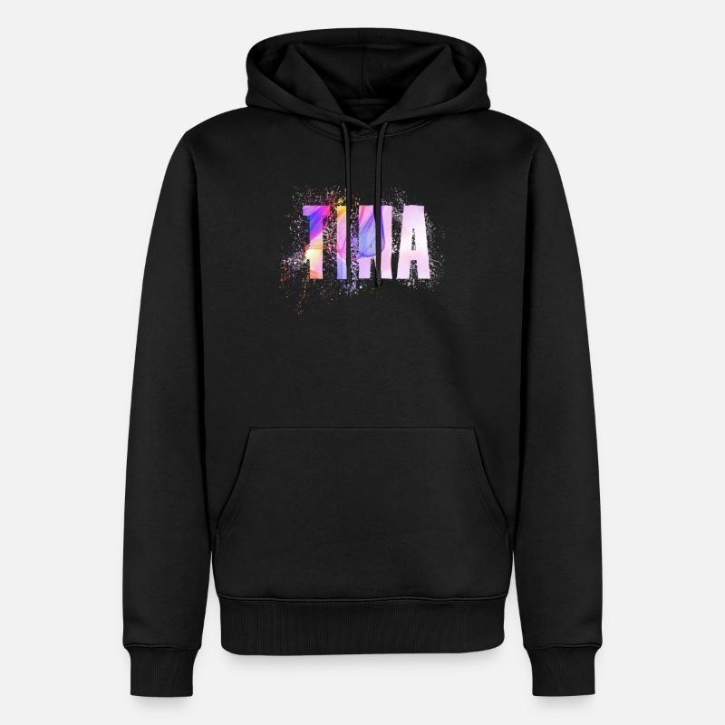 Tina - Sweat à capuche Premium bio Homme - noir