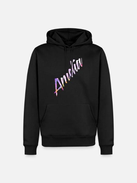 Amelia - Men’s Premium Organic Hoodie - black