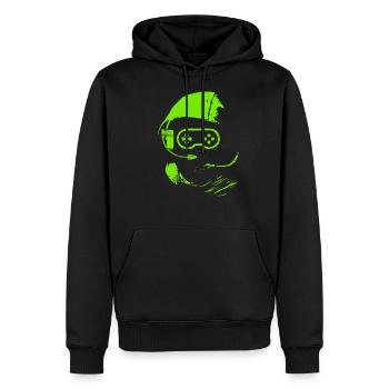 Gamer - nerd - gaming - nerdy - Geschenk - Männer Premium Bio Hoodie - Schwarz - Vorne - Nico (187cm)