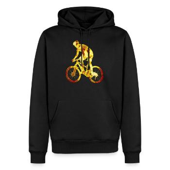 Fahrrad Feuer - Männer Premium Bio Hoodie - Schwarz - Vorne - Nico (187cm)