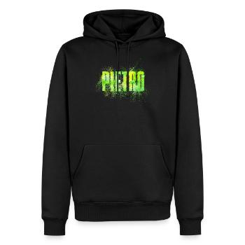 Pietro - Männer Premium Bio Hoodie - Schwarz - Vorne - Nico (187cm)