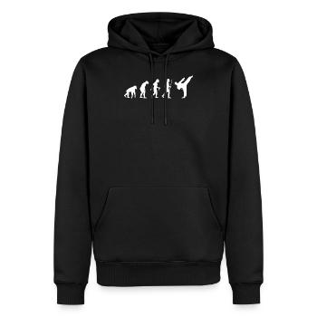 2563 Evolution Karate - Männer Premium Bio Hoodie - Schwarz - Vorne - Nico (187cm)