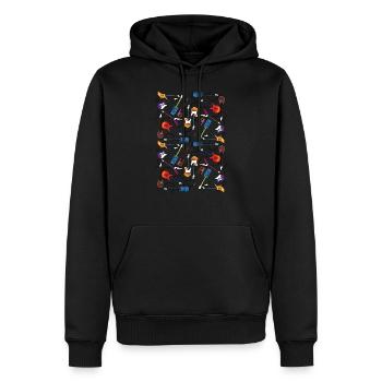 Funny Guitar Player Guitarist Music Addiction Gift - Men’s Premium Organic Hoodie - black - Front - Nico (187cm)