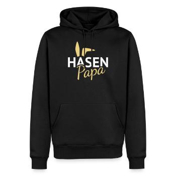 Hasen Papa Hasenohren - Männer Premium Bio Hoodie - Schwarz - Vorne - Nico (187cm)