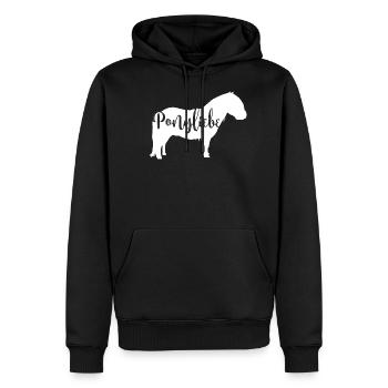 Pony Ponyliebe - Männer Premium Bio Hoodie - Schwarz - Vorne - Nico (187cm)