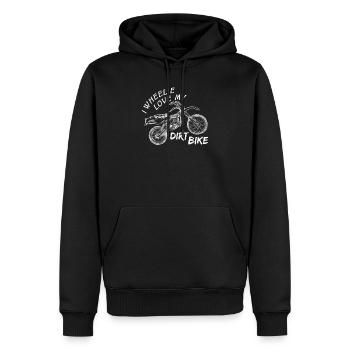 Je Wheelie aime mon vélo de saleté - cadeau drôle de motocross - Sweat à capuche Premium bio Homme - noir - Devant - Nico (187cm)