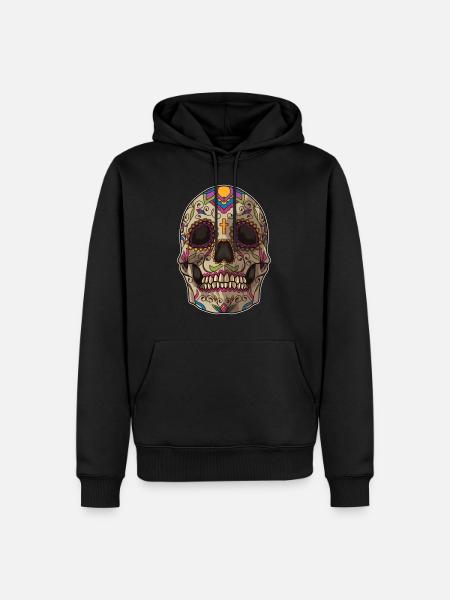 Sugar Skull | Dia De Los Muertos Mexican Holiday - Men’s Premium Organic Hoodie - black
