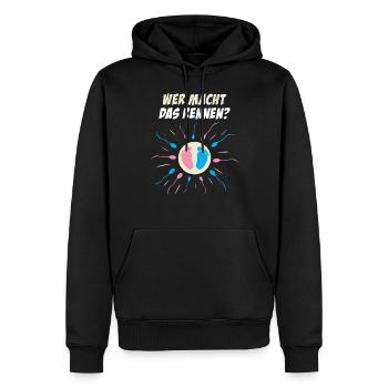 Party Grossesse cadeau parents La course - Sweat à capuche Premium bio Homme - noir - Devant - Nico (187cm)