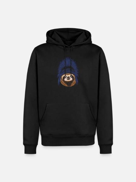 Native American Sloth - Cute Spiritual Indian Gift - Men’s Premium Organic Hoodie - black