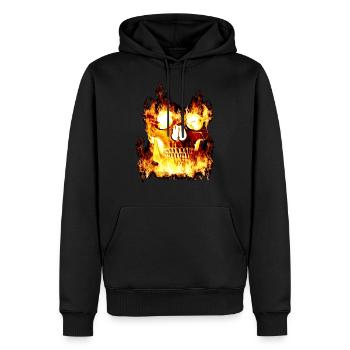 Crâne brûlant - Sweat à capuche Premium bio Homme - noir - Devant - Nico (187cm)