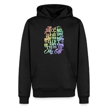 Deuxième anniversaire Deux ans ensemble heureux - Sweat à capuche Premium bio Homme - noir - Devant - Nico (187cm)