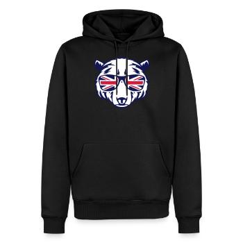 Bärenkopfgläser englische Flagge 2 - Männer Premium Bio Hoodie - Schwarz - Vorne - Nico (187cm)