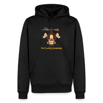 Menschliche Affenprimaten Mach dir keine Sorgen um das wilde Geschenk - Männer Premium Bio Hoodie - Schwarz - Vorne - Nico (187cm)