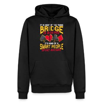 Pont Jeu de cartes Pont Smart People Sport - Sweat à capuche Premium bio Homme - noir - Devant - Nico (187cm)