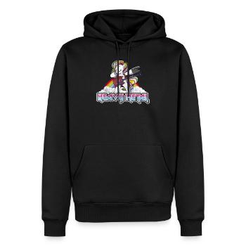 Drôle de Heavy Metal Licorne T-shirt hommes femmes - Sweat à capuche Premium bio Homme - noir - Devant - Nico (187cm)