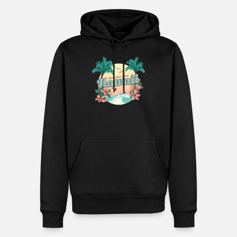 HAWAII BEACH À LA CONCEPTION DE VACANCES POUR UN CADEAU - Sweat à capuche Premium bio Homme - noir