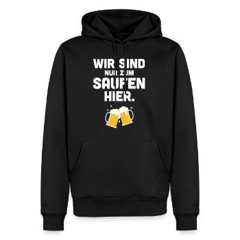 wir sind nur zum saufen hier - Sweat à capuche Premium bio Homme - noir - Devant - Nico (187cm)