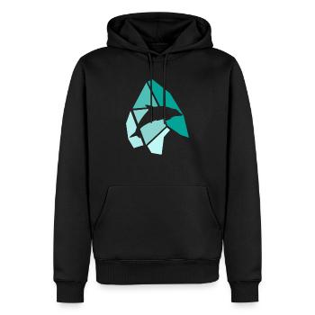 Delfine - Sweat à capuche Premium bio Homme - noir - Devant - Nico (187cm)