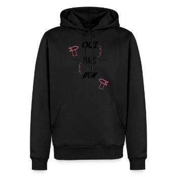 OUI MAIS NON - Sweat à capuche Premium bio Homme - noir - Devant - Nico (187cm)