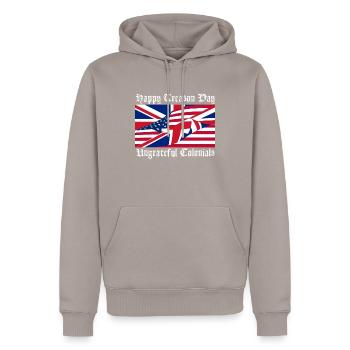 Happy Treason Day Ungrateful Colonials - Sweat à capuche Premium bio Homme - taupe - Devant - Nico (187cm)