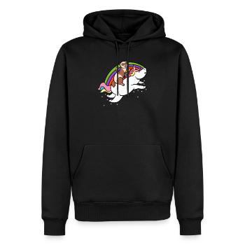 Furet Riding Unicorn - Funny Cute Magical Pet - Sweat à capuche Premium bio Homme - noir - Devant - Nico (187cm)