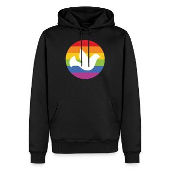 Peace World Peace Flower Power Gift 70s Love - Men’s Premium Organic Hoodie - black - Front - Nico (187cm)
