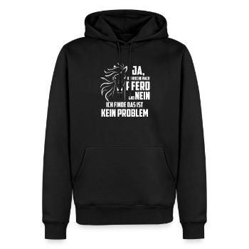 Nach Pferd Riechen Reiterin Reiter Reitersprüche - Männer Premium Bio Hoodie - Schwarz - Vorne - Nico (187cm)