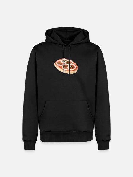 Mettbrötchen divertido con cebolla para carnicero - Sudadera con capucha prémium ecológica para hombre - negro