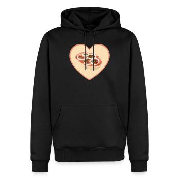 Mettbrötchen Herz Mett Hack Valentinstag Geschenk - Männer Premium Bio Hoodie - Schwarz - Vorne - Nico (187cm)