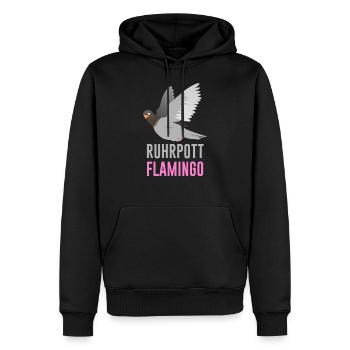 Ruhrpott Flamingo - Männer Premium Bio Hoodie - Schwarz - Vorne - Nico (187cm)