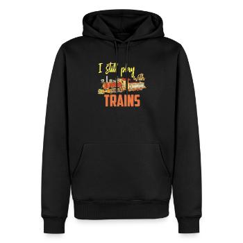 Locomotive à locomotive à vapeur - Sweat à capuche Premium bio Homme - noir - Devant - Nico (187cm)