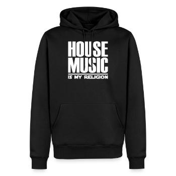 House Music Is My Religion - Männer Premium Bio Hoodie - Schwarz - Vorne - Nico (187cm)