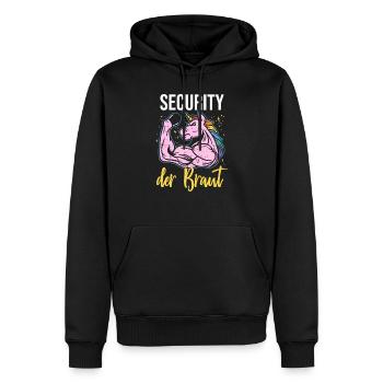 Sécurité De la mariée Licorne JGA Sécurité - Sweat à capuche Premium bio Homme - noir - Devant - Nico (187cm)