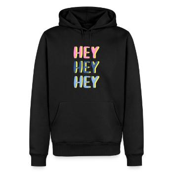 Hé hé hé hé - Sweat à capuche Premium bio Homme - noir - Devant - Nico (187cm)