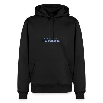 Welle - Männer Premium Bio Hoodie - Schwarz - Vorne - Nico (187cm)