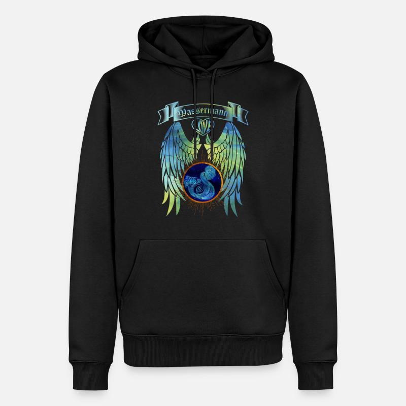Sternzeichen Wassermann - Männer Premium Bio Hoodie - Schwarz