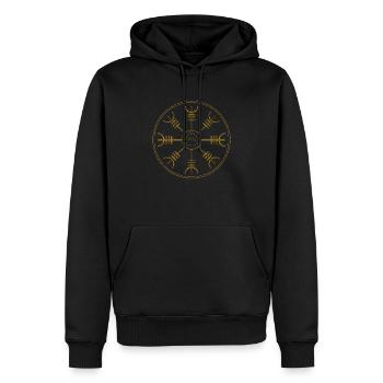 Aegishjalmur runes odin cadeau noeud noeud noeuds celtiques - Sweat à capuche Premium bio Homme - noir - Devant - Nico (187cm)