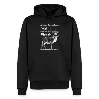 Lederhose - Männer Premium Bio Hoodie - Schwarz - Vorne - Nico (187cm)