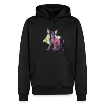 alien cat - Men’s Premium Organic Hoodie - black - Front - Nico (187cm)