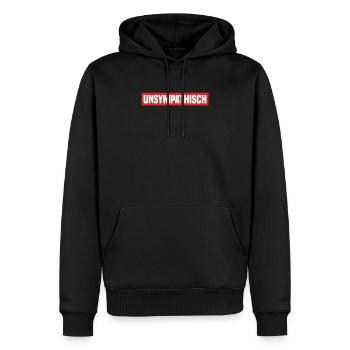 Unsympathisch Boxlogo - Männer Premium Bio Hoodie - Schwarz - Vorne - Nico (187cm)