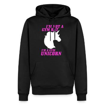 Im not a Gym Rat Im a Gym Unicorn funny Fitness - Männer Premium Bio Hoodie - Schwarz - Vorne - Nico (187cm)