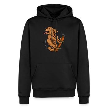 Skateboarding Golden Retriever - Planche à roulettes pour chien - Sweat à capuche Premium bio Homme - noir - Devant - Nico (187cm)