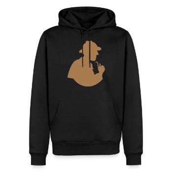 Vintage Sherlock Holmes Ermittlerform - Männer Premium Bio Hoodie - Schwarz - Vorne - Nico (187cm)