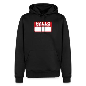 Hallo Mein Name Ist Namensschild Namen Schild - Männer Premium Bio Hoodie - Schwarz - Vorne - Nico (187cm)