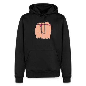 Frauenarsch mit Tanga lustig - Männer Premium Bio Hoodie - Schwarz - Vorne - Nico (187cm)
