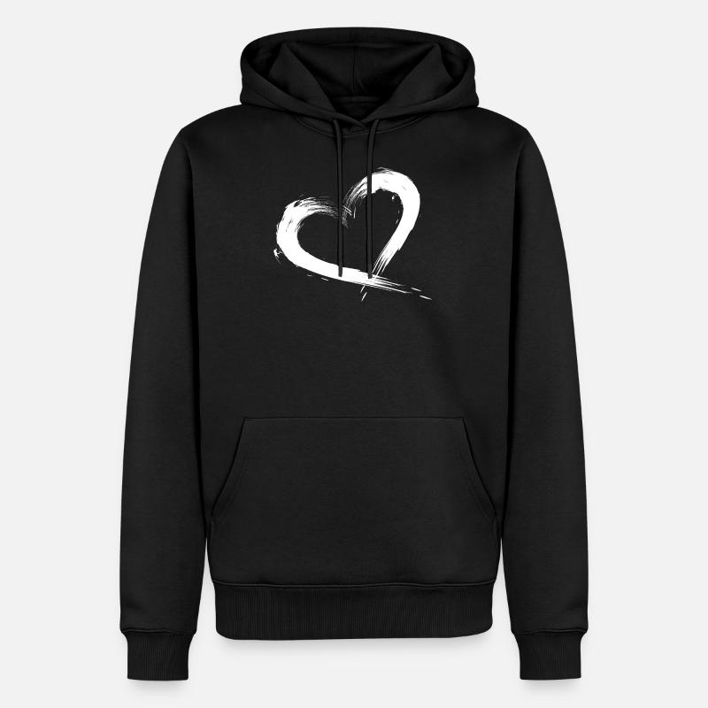Coeur - Sweat à capuche Premium bio Homme - noir